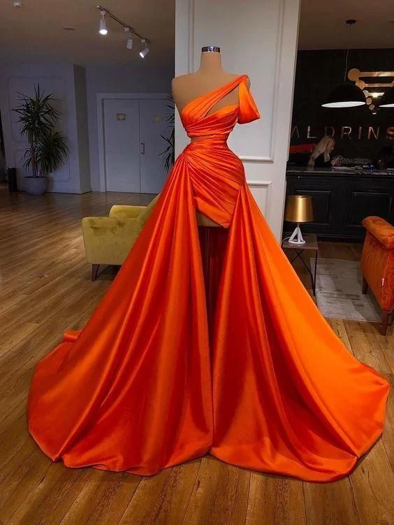 Orange stylish elegant sexy long prom dress evening gown fashionable occasion dress gh1979