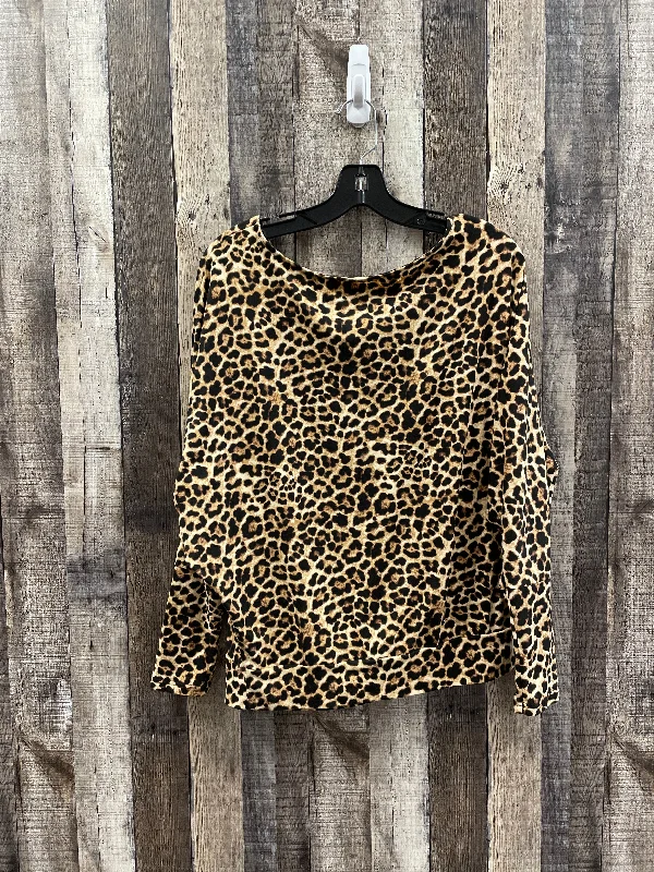 Top Long Sleeve By Cme In Animal Print, Size: M