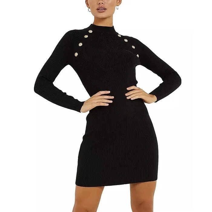 QUIZ Women's Embellished Bodycon Dress Black Size 6