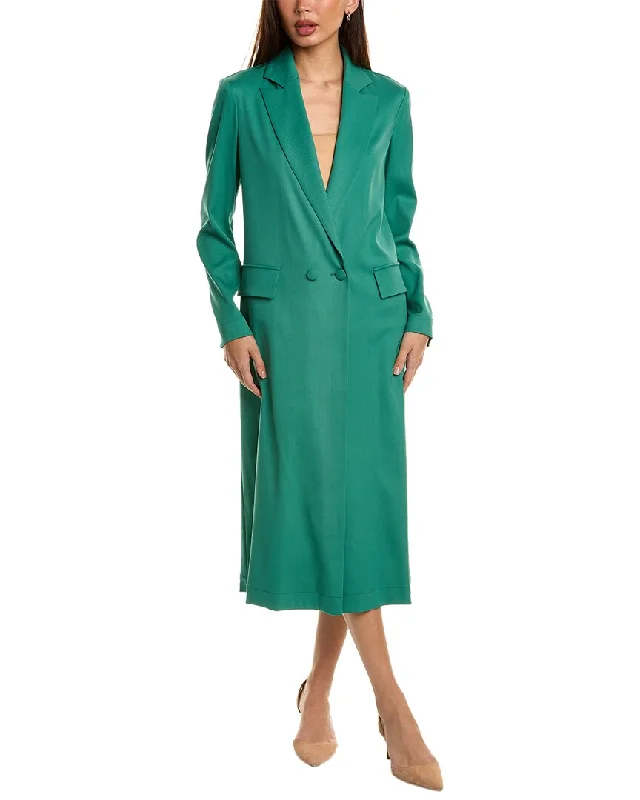 Oscar de la Renta Gabardine Wool-Blend Coat