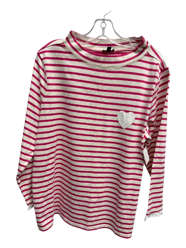 Top Long Sleeve By Talbots In Pink, Size: 1x