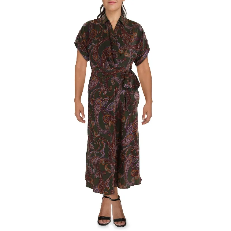 Lauren Ralph Lauren Womens Paisley Midi Midi Dress