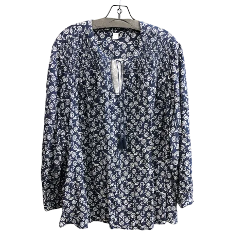 Top Long Sleeve By Old Navy In Blue & White, Size: 2x