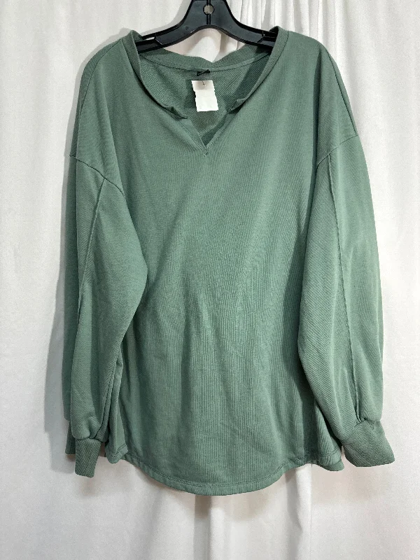 Top Long Sleeve By Cmf In Green, Size: Xl