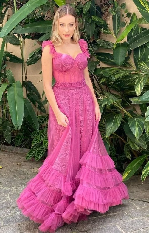 Pink Tulle A Line Prom DressFormal Evening Dress gh2825