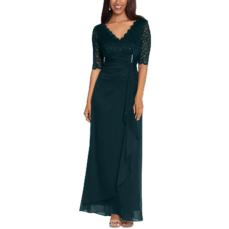 B&A by Betsy and Adam Womens Lace Evening Dress