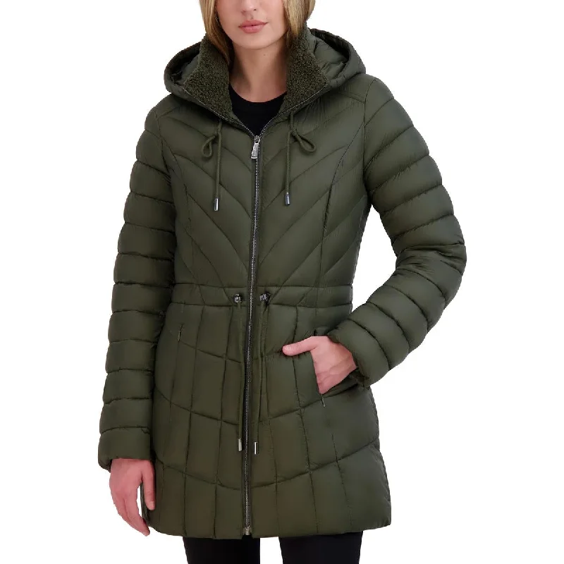 Womens Faux Fur Hooded Puffer Jacket