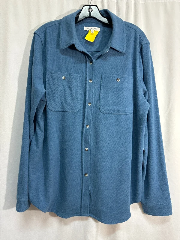 Top Long Sleeve By Workshop In Blue, Size: Xl