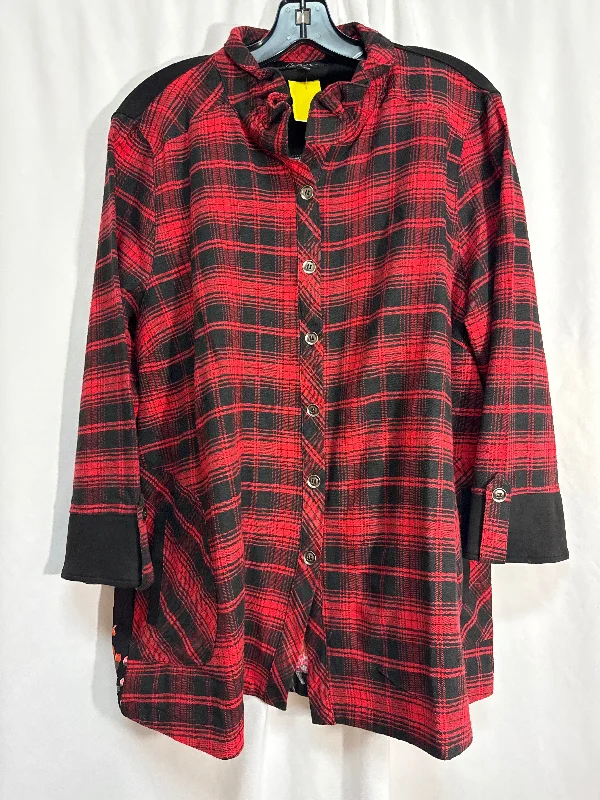 Top Long Sleeve By Clothes Mentor In Red, Size: Xl