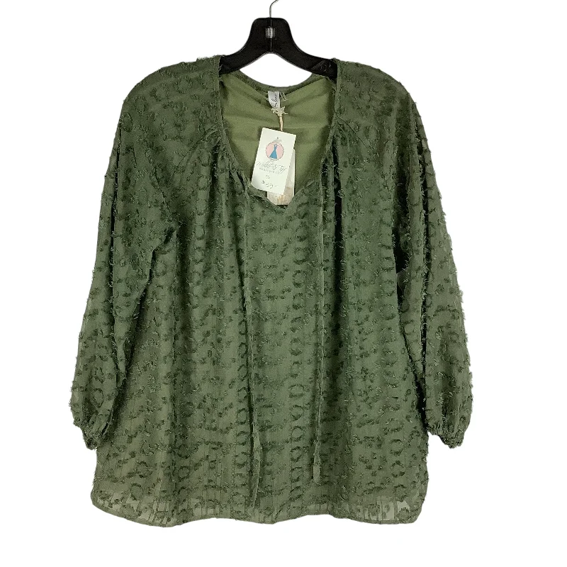 Top Long Sleeve By L Love In Green, Size: S