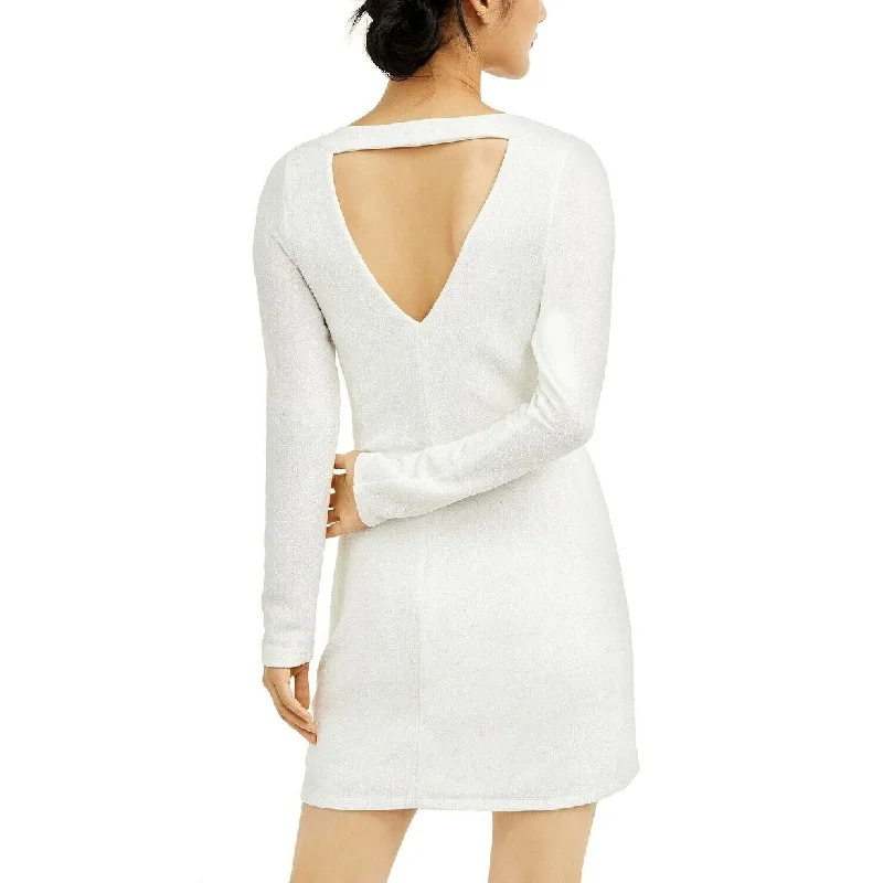 Speechless Junior's Glitter Knit Bodycon Dress White Size 1