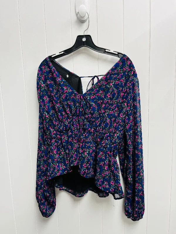 Top Long Sleeve By ARULA - In Purple, Size: M