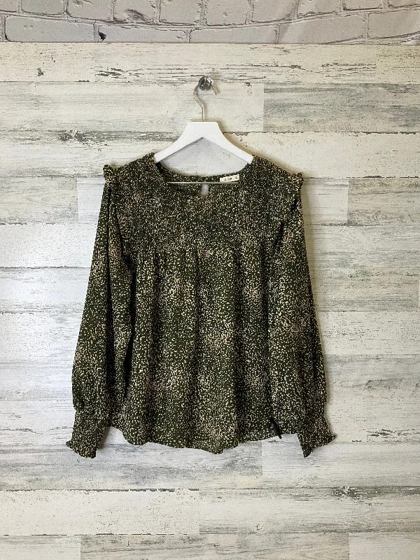 Top Long Sleeve By Kori America In Green, Size: M