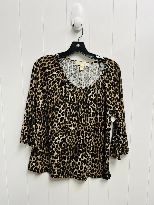 Top Long Sleeve By Michael By Michael Kors In Animal Print, Size: M