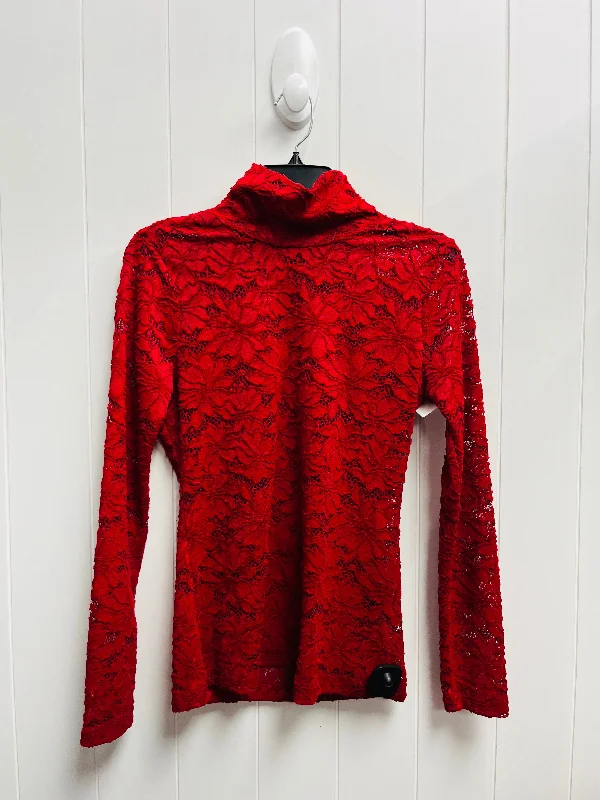 Top Long Sleeve By White House Black Market In Red, Size: Xs