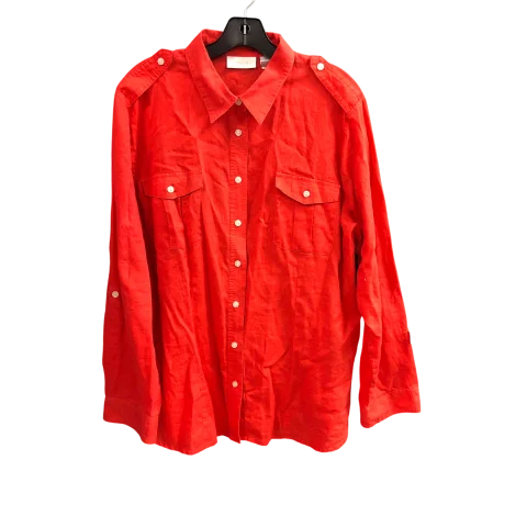 Top Long Sleeve By Chicos In Red, Size: Xl