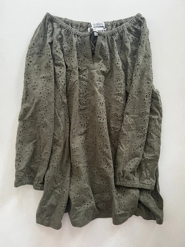 Top Long Sleeve By J Jill In Olive, Size: L