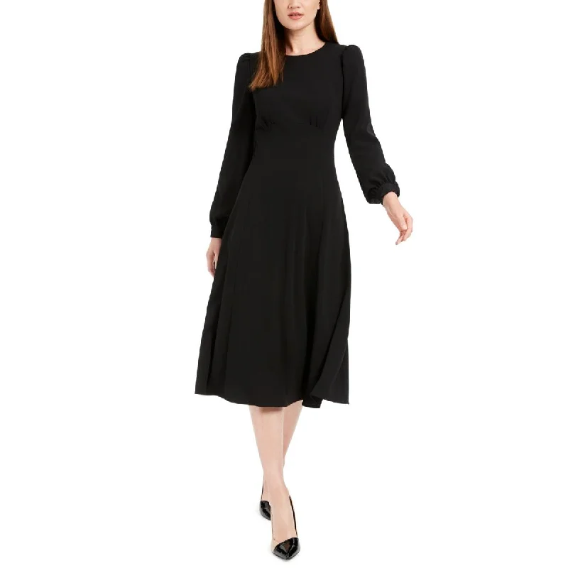 Calvin Klein Womens Crewneck Midi Wear to Work Dress