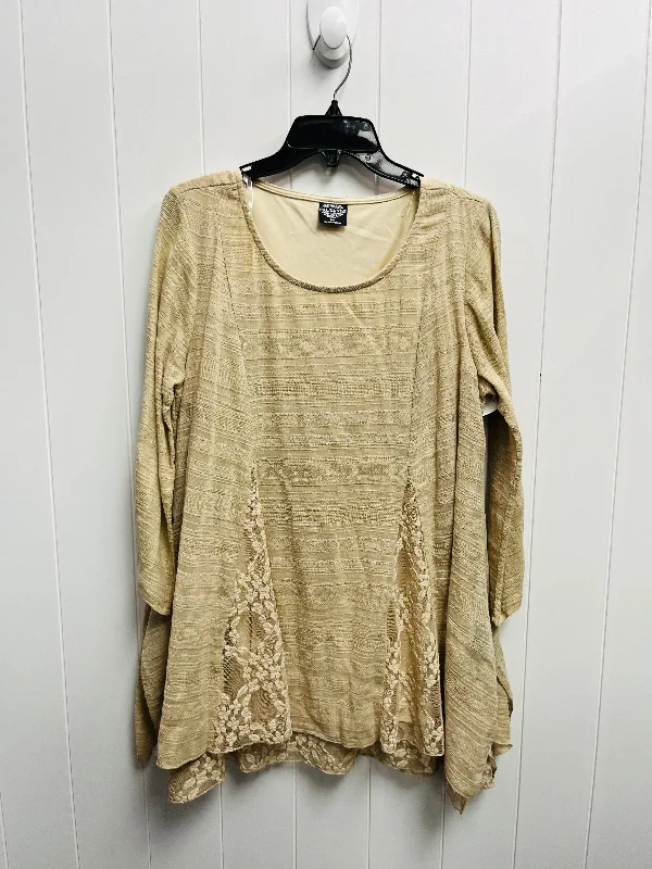 Tunic Long Sleeve By Cal Style In Cream, Size: M