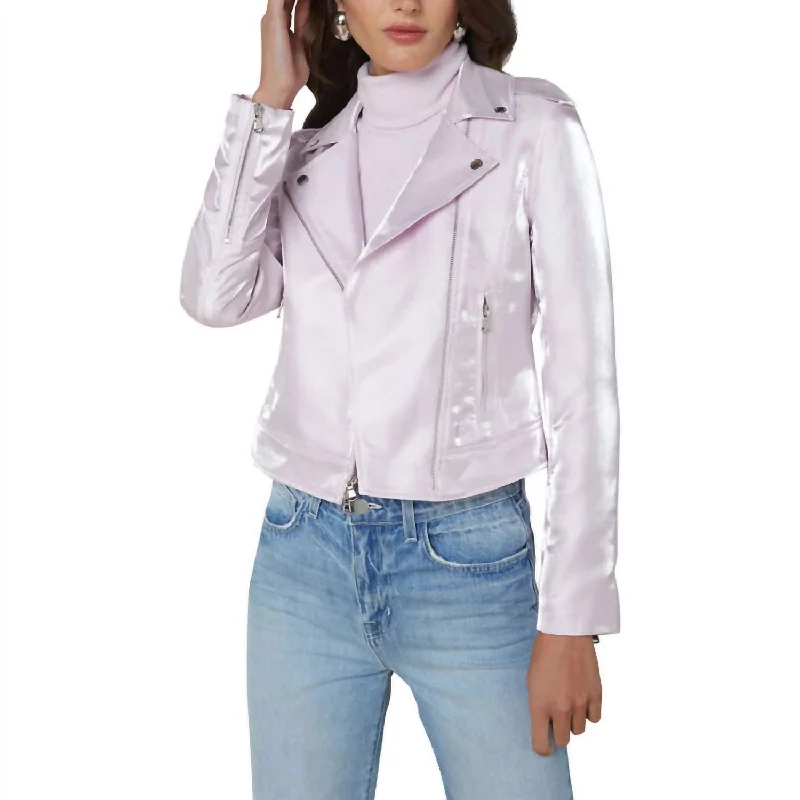 Biker Jacket In Lilac Snow