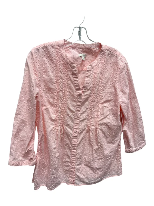 Top Long Sleeve By Talbots In Pink, Size: M