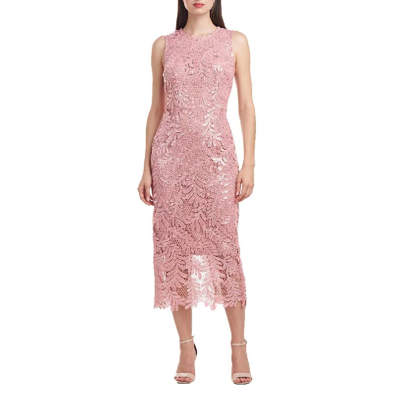 JS Collections Womens Lace Sequin Midi Dress