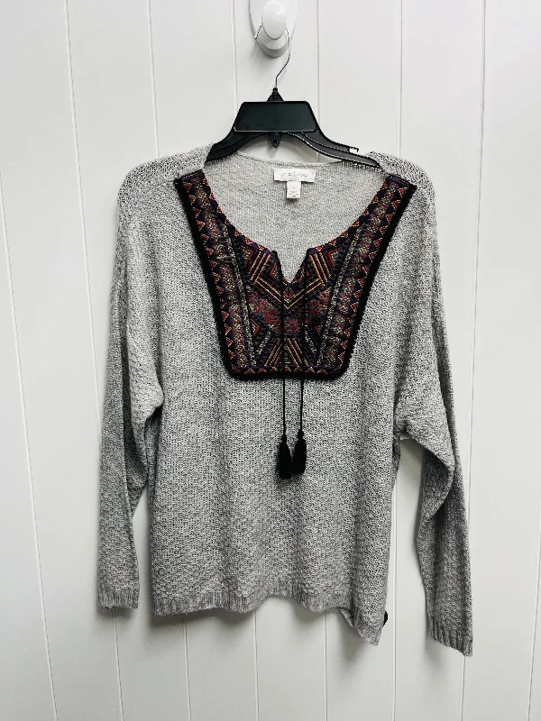 Top Long Sleeve By Vintage America In Grey, Size: M