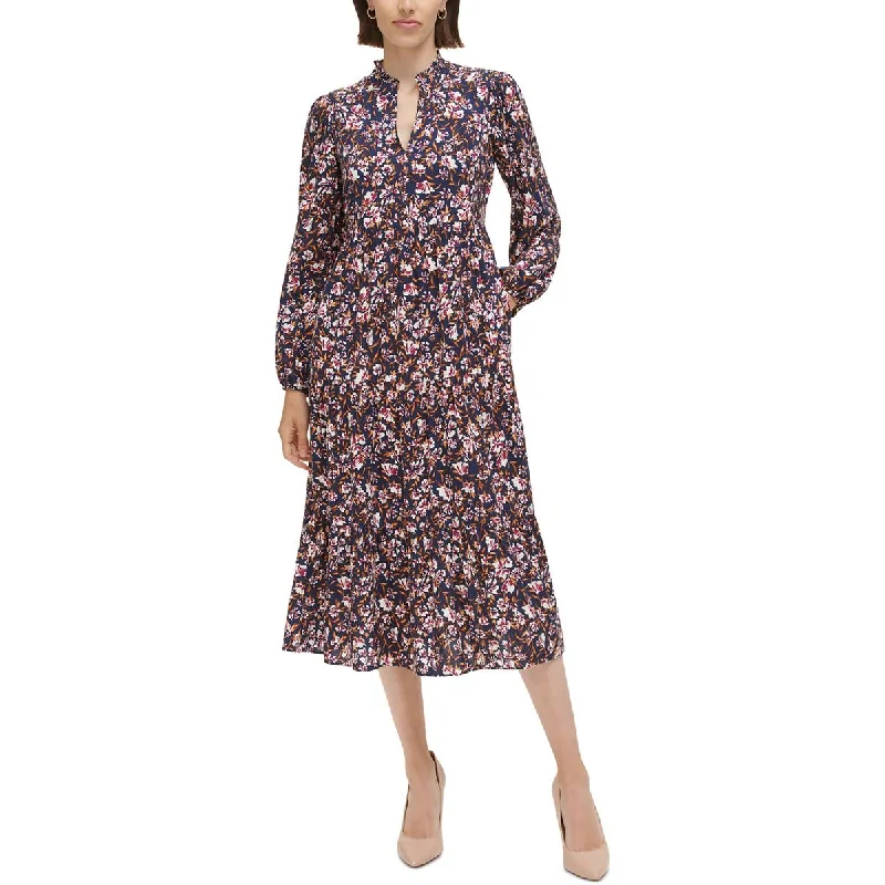 Jessica Howard Womens Floral Midi Sheath Dress