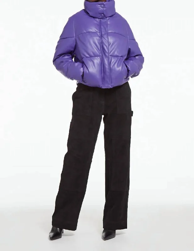 Jemma Puffer Jacket In Electric Purple