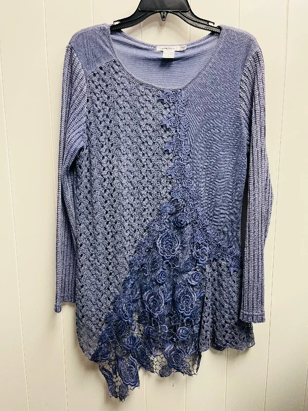 Tunic Long Sleeve By Clothes Mentor In Blue, Size: L