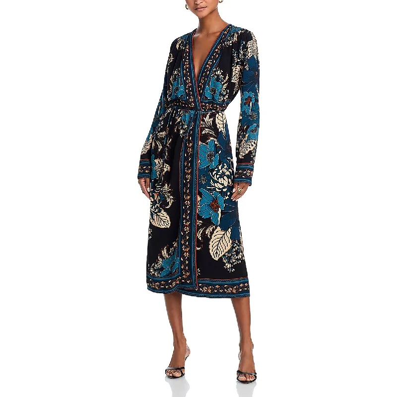 FARM Rio Womens Midi Printed Wrap Dress