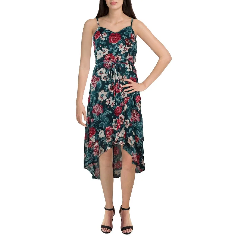 BCX Womens Floral Print Midi Maxi Dress