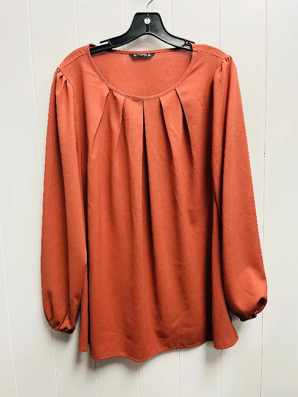 Top Long Sleeve By Clothes Mentor In Orange, Size: L