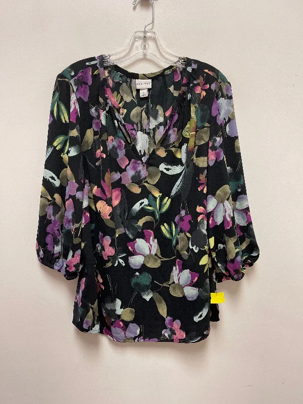 Top Long Sleeve By Ava & Viv In Floral Print, Size: Xl