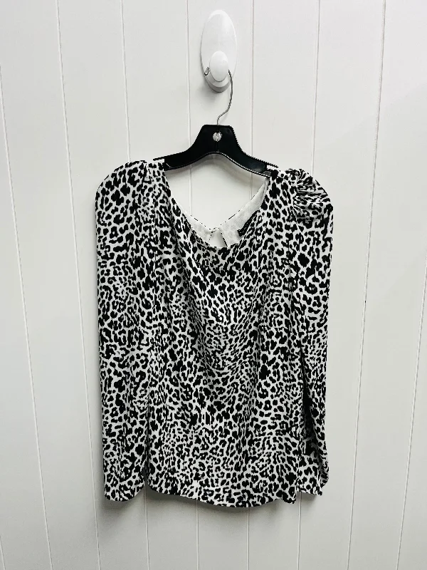 Top Long Sleeve By White House Black Market In Black & White, Size: M