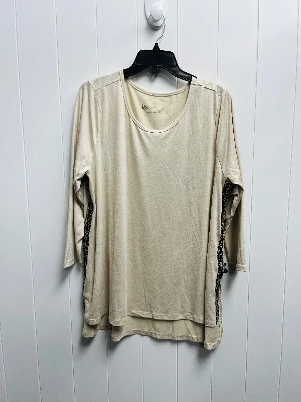 Top Long Sleeve By Diane Gilman In Cream, Size: Xl