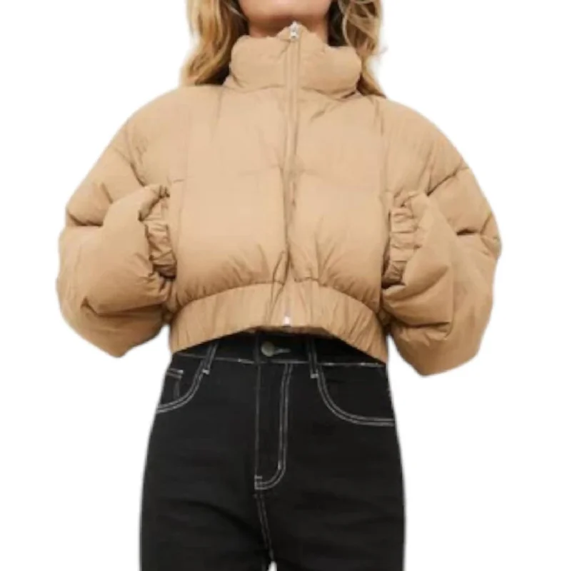 Bitzy Puffer Jacket In Beige