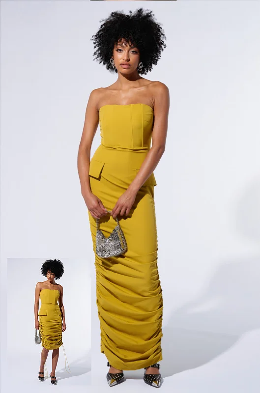 ASH STRAPLESS CARGO MAXI DRESS