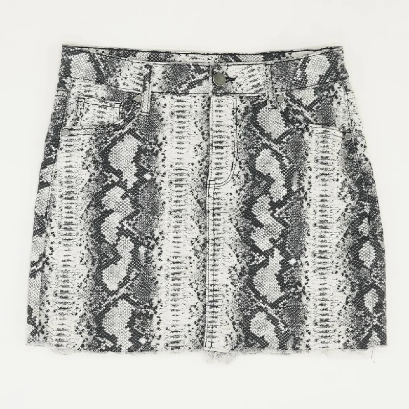 Black Animal Print Mini Skirt