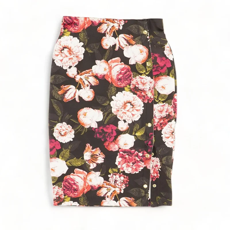 Black Floral Midi Skirt