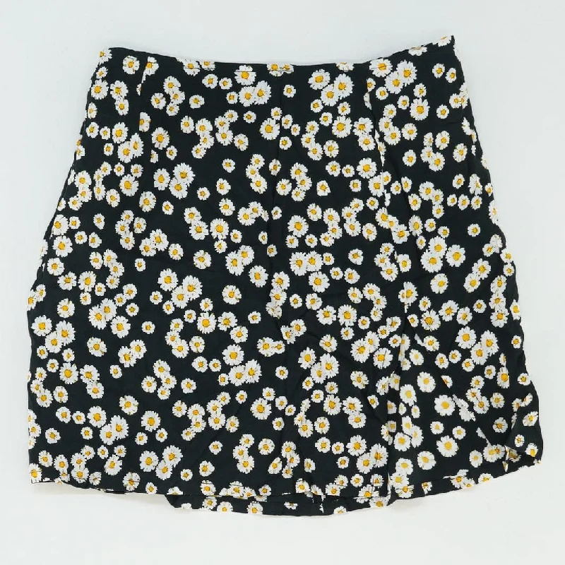 Black Floral Mini Skirt