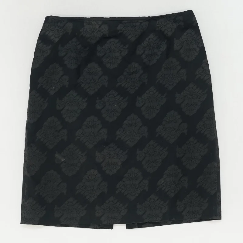 Black Graphic Midi Skirt