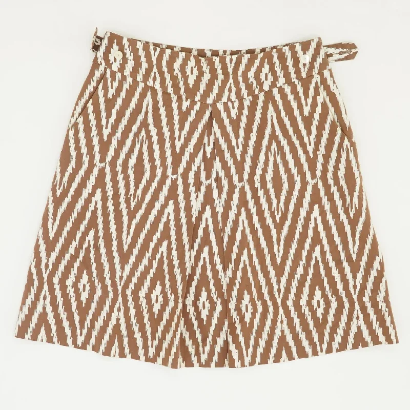 Brown Graphic Mini Skirt