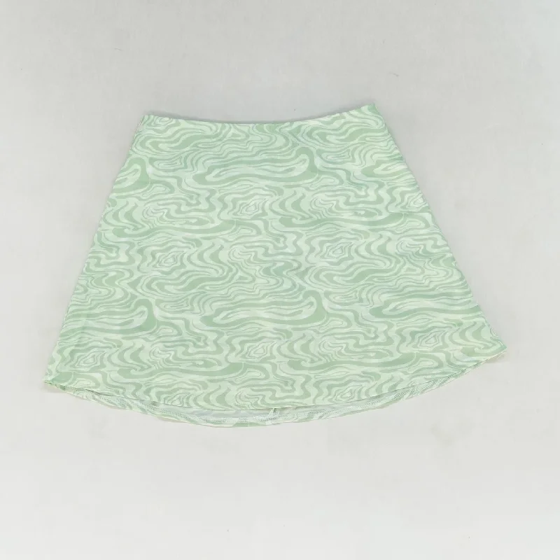 Green Graphic Midi Skirt