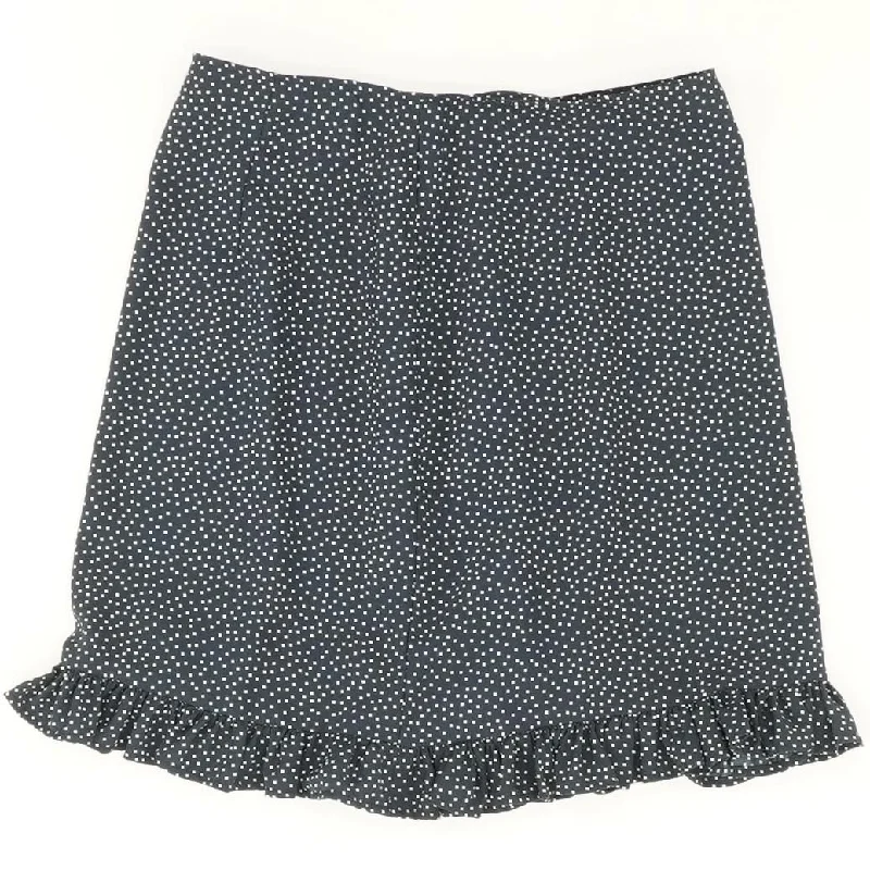 Navy Polka Dot Mini Skirt