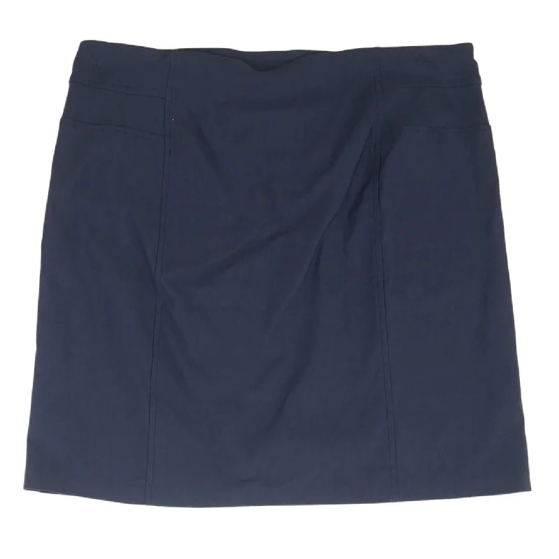 Navy Solid Midi Skirt