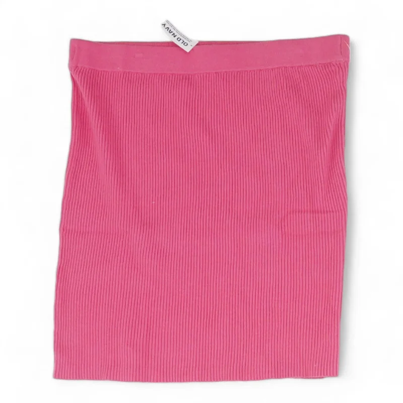 Pink Solid Mini Skirt