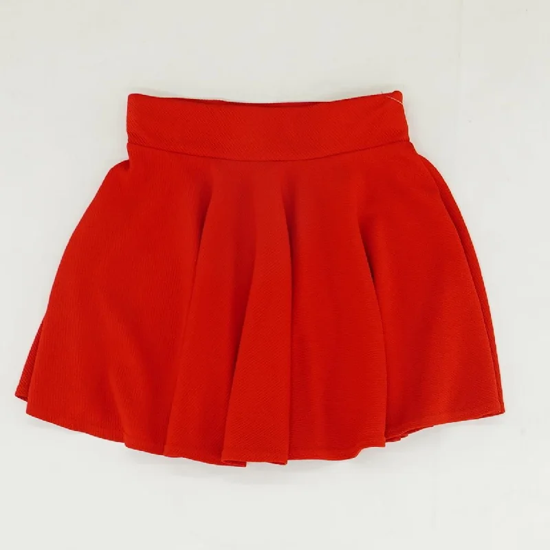 Red Solid Mini Skirt