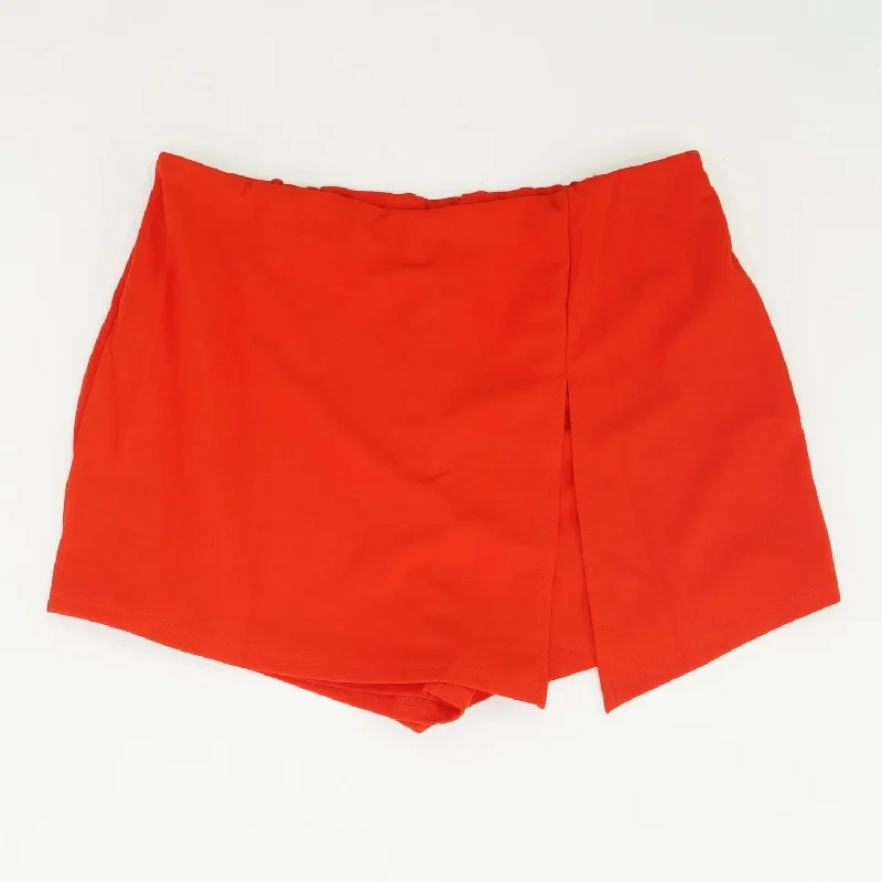 Red Solid Skort Skirt