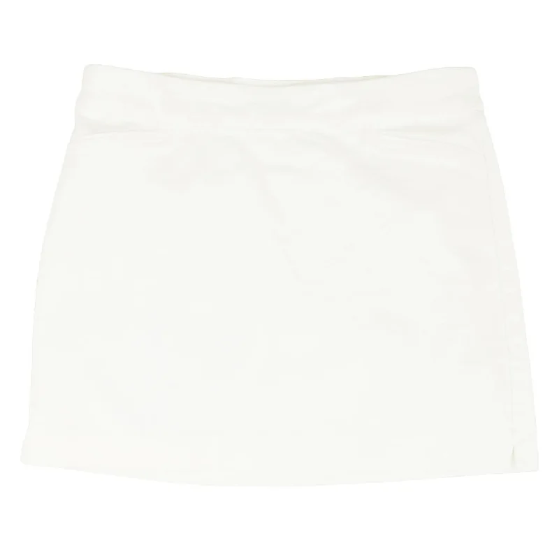 White Solid Mini Skirt